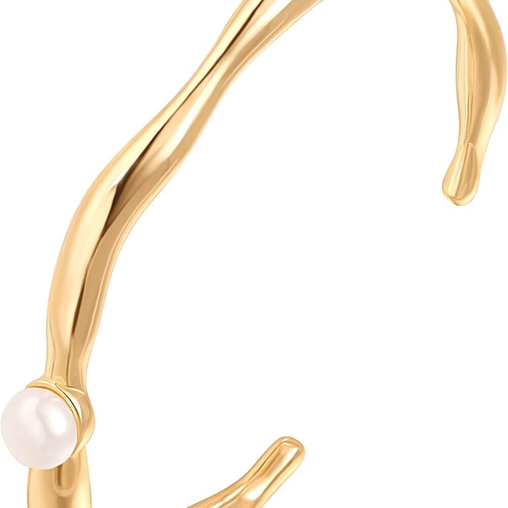 Dainty Gold Bar Bracelet for Women Simple Delicate Thin Cuff Bangle Hook Bracele